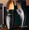 Robe chaussures hommes mode décontracté affaires classique couleur unie pu motif crocodile bout pointu pour la fête de mariage