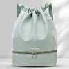 Shopping Bags Drawstring Gym Sackpack Water Resistant Sports String Knapsack With Shoe Compartment For Fitness Yoga Exercise