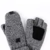 2017 толстые мужские перчатки без пальцев, мужские шерстяные зимние теплые варежки с открытыми пальцами, вязаные теплые флип-перчатки с половиной пальца, высокое качество 240T