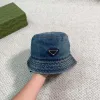 Designer Designer Cappelli a secchio Cap di lusso Cappelli da sole per esterni di alta qualità Triangolo Baseball Cap Vintage Blue Denim Cap Baseb