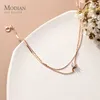 Modian Silver Simple Double Layer Anklets For Women Summer Trendy 925 Sterling Silver Foot Jewelry Fashion Style Leg Armband240115