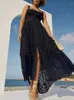 Sıradan Elbiseler Çingene İşlemeli Vintage Chic Maxi Elbise Yaz İçi Boş Out Kolsuz Terse Seksi Tatil Partisi Kadın Bayanlar Vestidos
