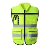 Motorcycle Apparel High Visibility Reflective Safety Vest Personalized Customized Night Cycling Work Clothes For Construction Workers Otvrb