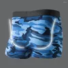 Underpants Camouflage Pattern Shorts Briefs Print Men's Underwear High Elastic Breathable Cotton Mid-rise U-convex