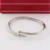 Designer Titanium Steel Nail Bangle Bracelet Diamond Screw Cuff Bracelets Women Men Brand Jewelry for Wedding Party Gift Top Quality