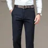 Men's Pants Men's striped printed pants formal work clothes gray blue black Fjmale high-quality brand new autumn winter YQ240115