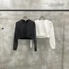 Kvinnors hoodies sexig tjej super-kort Terry beskurna för kvinnor kvinnliga ins löst 385 gsm nöd tröja tröja