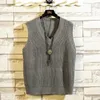 Men's Vests Clothing Plain Sleeveless V Neck Waistcoat Knit Sweater Male Black Solid Color Vest Designer Luxury Spring Autumn Casual A