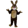 Halloween Costume de mascotte de lapin marron personnage de dessin animé tenues costume déguisement pour hommes femmes fête de carnaval de Noël en plein air Ou2857