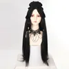 SEEANO Hanfu Wig Headband Women Chinese Style Synthetic Hair Piece Antique Modelling Cos Pad Hair Accessories Headdress Black240115