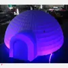 Activités de plein air Tente gonflable blanche de partie de dôme d'igloo de 5m 8m avec l'atelier léger de structure de lumière LED pour le congrès d'affaires d'exposition de mariage de partie d'événement