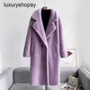 Maxmaras Coat Teddy Bear Womens Cashmere Coats Wool Winter New Camel Fleece Fur Lamb Hair Suit Collar Mid 9km8