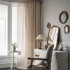 컨트리 목회 스타일면 린넨 커튼 거실을위한 베이지 색 커튼 침실을위한 커튼 귀여운 데이지 창 블라인드 240115