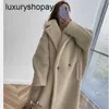 デザイナーMaxmaras Teddy Bear Coat Womens Cashmere Coatsウール冬Mファミリー新しい毛皮と統合された肥厚された中間長