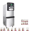 Automatische kommerzielle Softeismaschine mit 3 Geschmacksrichtungen/Frozen-Joghurt-Eismaschine, heißer Verkauf, 7 Tage lang, keine Reinigung, kaltes System, vertikal, 8 Formen