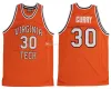 30 Dell Curry Virginia Tech Hokies College Retro Klassiek basketbalshirt Heren Ed Custom Number en Name Jerseys
