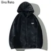 Una Reta Hooded Men's Parkas Streetwear Autumn Winter Men Clothing Hip Hop Parka Harajuku Unisex Canary Velvet Jacket Coat 240115