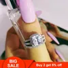 925 Sterling Silver Wedding Rings Set 3 In 1 Band Ring for Women Engagement Bridal Fashion Jewelry Finger Moonso R4627222D