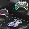 Spelkontroller RGB Wired Controller med Turbo-funktion Transparent Gamepad Anti-Wear Rocker Gaming Accessories for PS Switch
