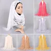 Scarves Floral Flower Tassel Thin Muslim Women Hijabs Long Fringe Headscarf Hollow Lace Embroidered Turban Fashion Accessories