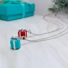 Luxury Gift box pendant necklace female stainless steel couple pendant designer neck jewelry Christmas gift Valentine's Day w304d