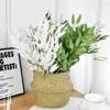 Flores decorativas buquê de salgueiro de seda artificial folhas de plantas falsas para casamento casa jardim vaso decoração festa de natal flor diy