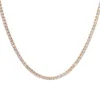 Luster smycken 10k 14k Pure Gold Created Halsband Gruwn Stone Tennis Chain Lab Diamond Armband