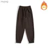 Calças masculinas calças casuais de veludo simples japonês roupas esportivas grossas harém adicionado veludo outono e inverno yq240115