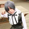 Japonês dos desenhos animados anime cosplay preto mordomo ciel phantomhive cosplay traje colete camisa shorts cauda cocar eyepatch2469