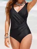 Damenbadebekleidung Sexy Strap One Piece Solid Badeanzug Frauen Rüschen Weibliche Push Up Bodysuit Dame Gepolsterte Badebekleidung Rückenfreie Beachwear