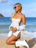 Swim Wear In-X White Dress for Women Sexy Beach Outfit One Piece Swimwear 2023 Beach Dress Summer dress Party DressL240115