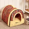 Chien Pet House lit pour chien pour chiens chats petits animaux lit de couchage intérieur doux confortable chien grotte lit pliable amovible chaud chats chenil 240115