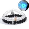 Strand casal pulseira magnética contas luminosas amante charme coroa coração combinando pulseiras na moda para mulheres masculino jóias presente