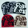 Gorros de punto de moda Y2K con letras y patrón de estrella, gorro de punto acrílico de lana, gorros de invierno para hombre, gorros informales con calavera, gorros cálidos