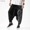 Pantaloni da uomo in cotone e lino pantaloni sportivi da uomo crossover stile Harajuku harem ADT casual street wear M-5XL plus size 2020 nuovo modello YQ240115