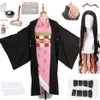 Dorosły i dzieci Nowy demon anime Slayer Kimetsu No Yaiba Cosplay Kamado Nezuko Woman Japanese Kimono Cosplay Costplay Y0903250p