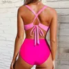 Swim Wear One Piece badkläder Kvinnor 2023 Push Up Swimming Suit Bathing Suit Halter Beachwear Monokini XL Skär ut en bit baddräkt Womenl240115