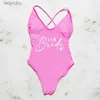 Swim Wear Bachelorette Party One Piece Swimsuit Women Team Brud Swimwear Summer Bathing Sy Sexig vadderad strandkläder Kvinna Simning Suitl240115