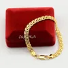 Män kvinna 7mm smycken sätter gul guld färg snigel halsband armband kedjor 240115