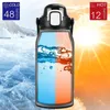 Gobelet Thermo de grande capacité de 2l, avec paille, en acier inoxydable, pour eau thermique froide et tasse, flacon sous vide, pour salle de sport, 240115