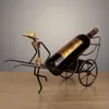 Nostalgic Style Rickshaws Wine Rack Retro Iron Art Wine Bottle Holder Display Rack Shelf Home Bar Desktop Furnishing Decoration 240113