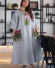 民族衣類中東ジャラビヤイードアバヤ女性ドバイスパンコールイブニングドレス刺繍ローブラマダンイスラム教徒のファッション着物イスラム