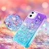 Custodia per telefono Glitter Liquid Quicksand per iPhone 15 14 12 13 11 Pro Max XR XS Max X 7 8 Plus Cover posteriore PCTPU antiurto sfumata