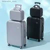 Suitcases Trolley Case Student Bagaż żeńska uniwersalne koła Zestaw bagażu Łagodowe hasło Przesyłka walizka Podróż Makaron Kolor Q240115