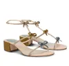 Luxe Zomer Rene Caterina Sandalen Schoenen Met Enkel Kant Dames Lage Top Juweel Bloem Kristal Strappy Dame Elegante Caovillas Gladiator Sandalias EU35-43