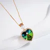 Hänghalsband trender kvinnors hjärta gjord med kristaller från Österrike för flickans festsmycken alla hjärtans dag damer bijoux gåva