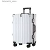 Valises Chariot Bagages Cadre En Aluminium Valise À Bagages À Roulettes 20 24 26 28 pouces Valise De Voyage Sur Roues Serrure À Combinaison Bagage À Main Q240116