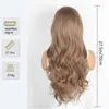 Synthetic Wig For Women With Bangs Big Wavy Daily Long Hair Linen brown Wig Set Fashionable Wig High Temperature Silk Head Cover240115