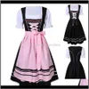 Accessori per costumi Costume da cameriera per Oktoberfest da donna adulta Dirndl bavarese Costume da ragazza da birra Costume da Wench tedesco Fantasia Biqsz283B