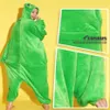 Animal Love Frog unisexe adulte flanelle Onesies pyjamas Kigurumi combinaison à capuche vêtements de nuit Cosplay pour adultes bienvenue entier Ord352G